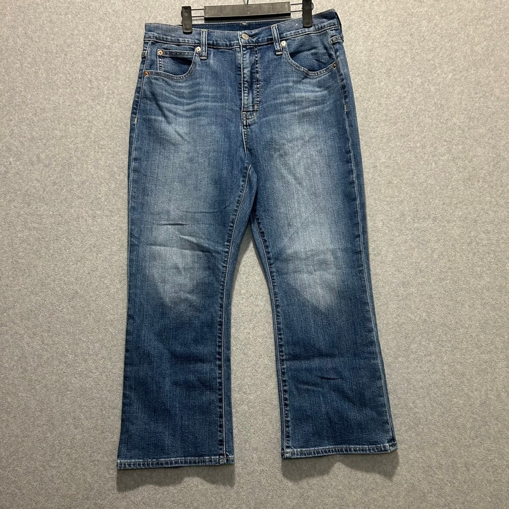Gap Medium Wash Blue Stretch Denim Kick Fit High Rise Jeans Womens 31/12S
